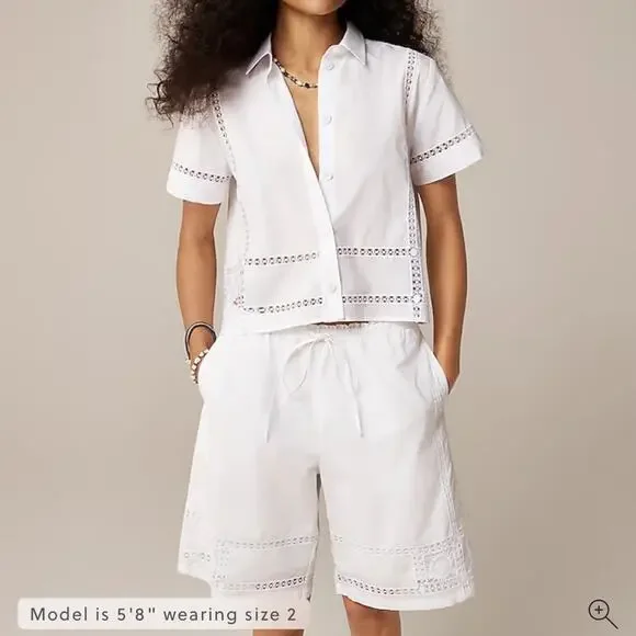 J.Crew Gamine eyelet-trim shirt - Picture 2 of 8
